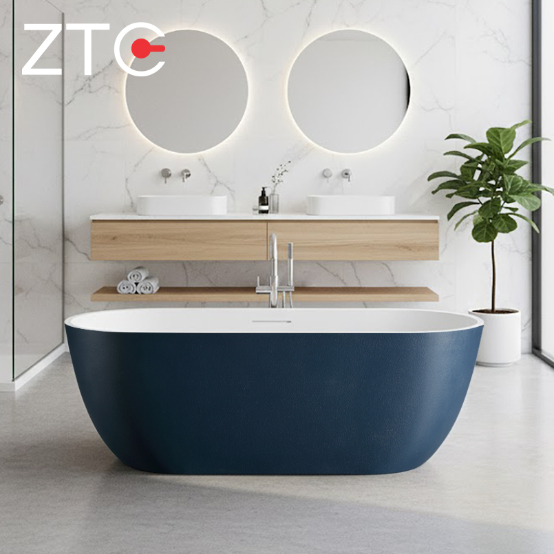 Bồn tắm nằm Venus Freestanding Stone Bath ZTC-D002 (Blue & White)