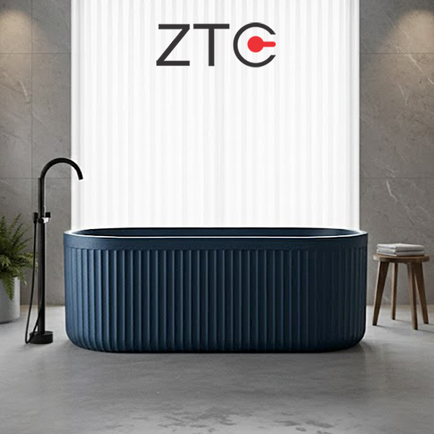 Bồn tắm nằm Roman Freestanding Stone Bath ZTC-D006 (Prussian Blue)